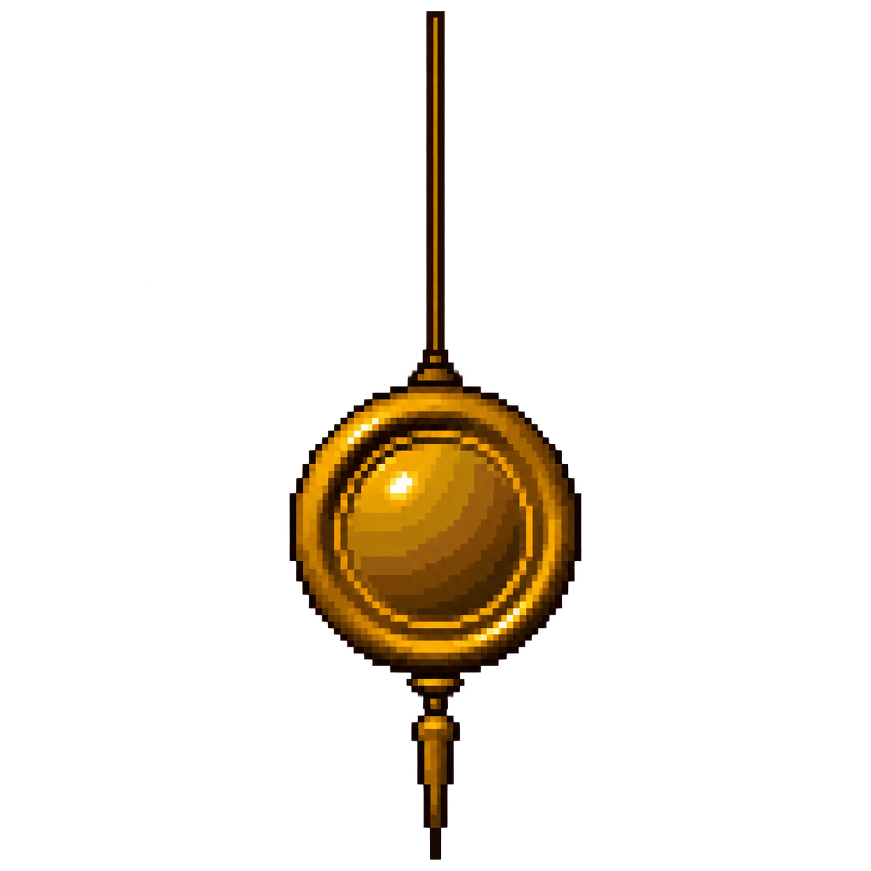Pêndulo dourado em pixel art do Chrono Atlas